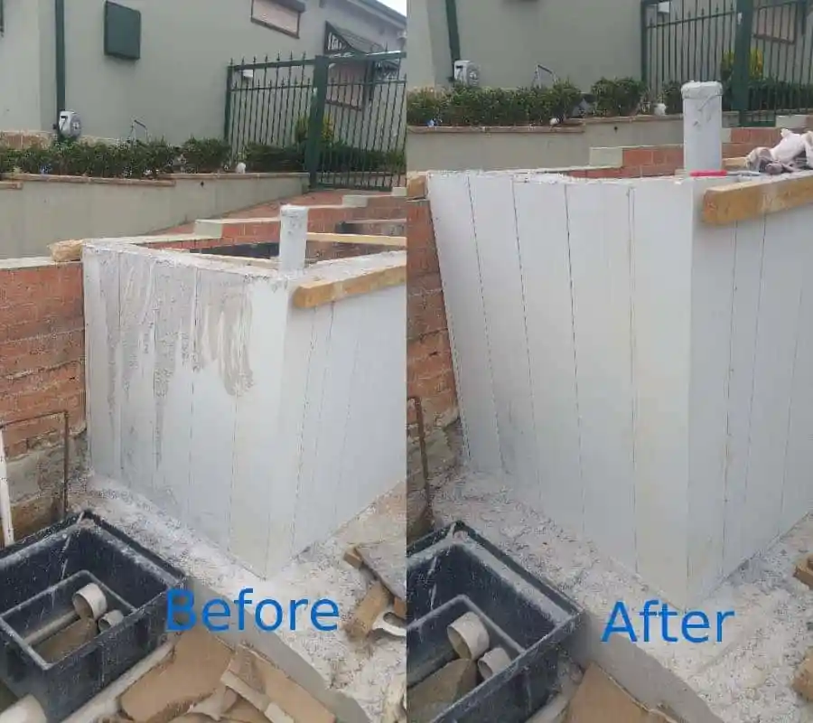 Rendering Wall Before After