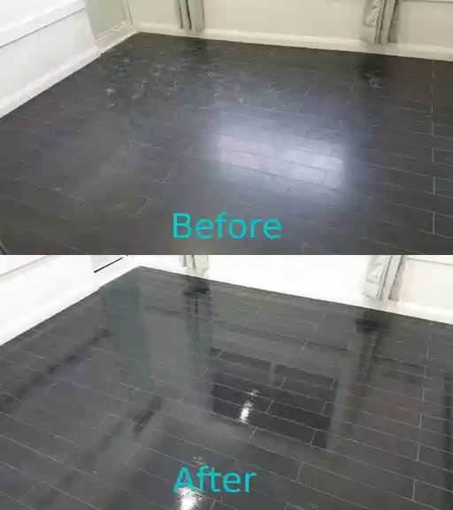 Vinyl floor before and after