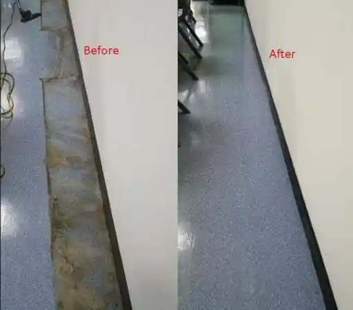 Vinyl floor before and after